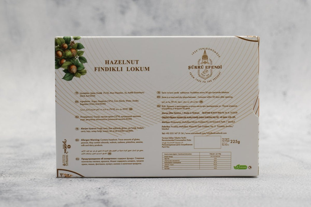 Sukru Efendi 1935 | Turkish Delight Rectangular Box Hazelnut