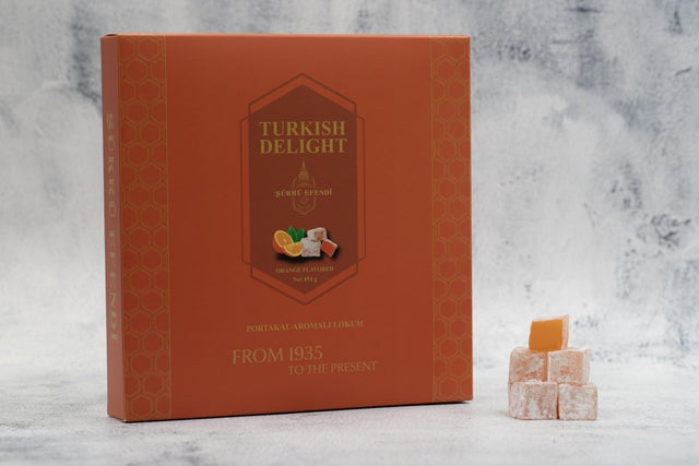 Sukru Efendi 1935 | Turkish Delight Square Box Orange Flavored