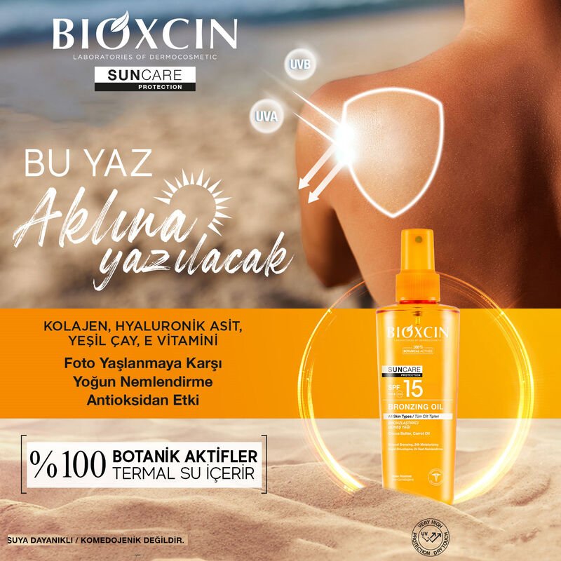 Sun Care Bronzing Oil - SPF 15 Protection with Cocoa & Carrot Oils - TryAladdin