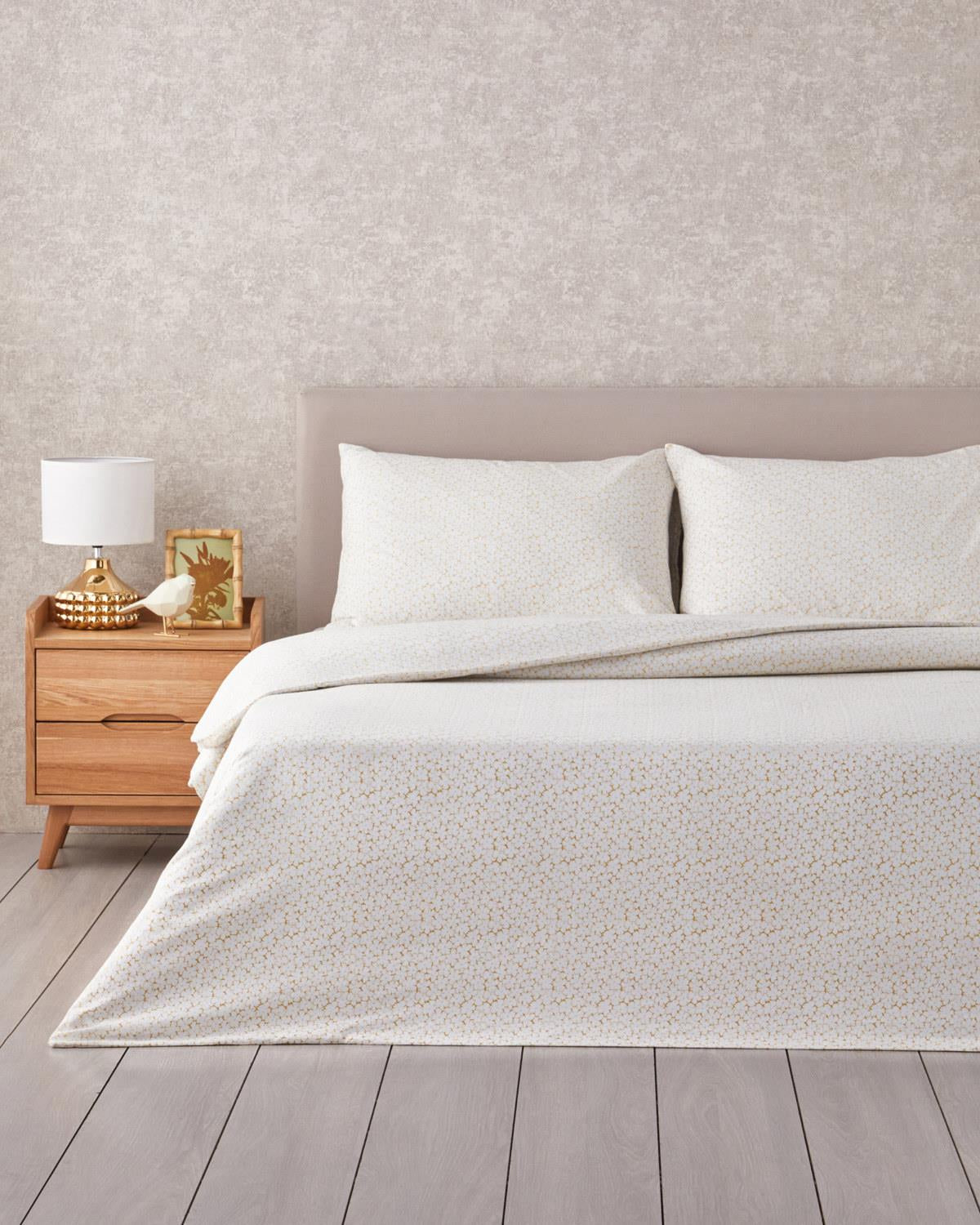 Hochwertiges, bügelleichtes Bettbezug-Set für Doppelbett mit Spannbettlaken, Ölgrün