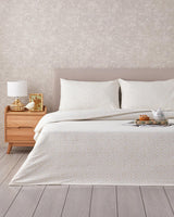 Hochwertiges, bügelleichtes Bettbezug-Set für Doppelbett mit Spannbettlaken, Ölgrün