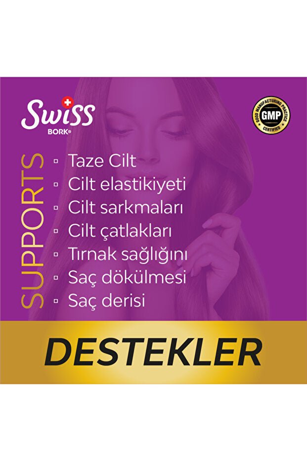 Swiss Bork Hair Skin Nails Supplement - Collagen Complex, 30 Veggie Capsules - TryAladdin