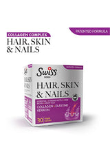 Swiss Bork Hair Skin Nails Supplement - Collagen Complex, 30 Veggie Capsules - TryAladdin