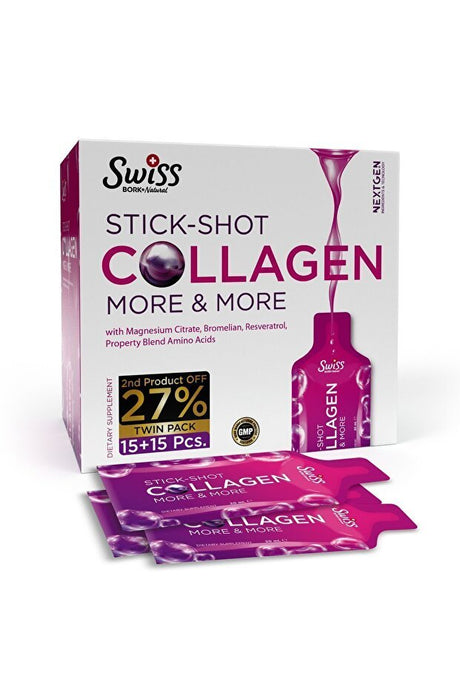 Swiss Bork Natural Hydrolyzed Collagen Stick Shot - Beauty Complex 30x20ml - TryAladdin