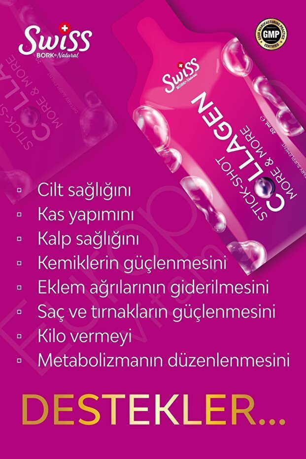 Swiss Bork Natural Hydrolyzed Collagen Stick Shot - Beauty Complex 30x20ml - TryAladdin