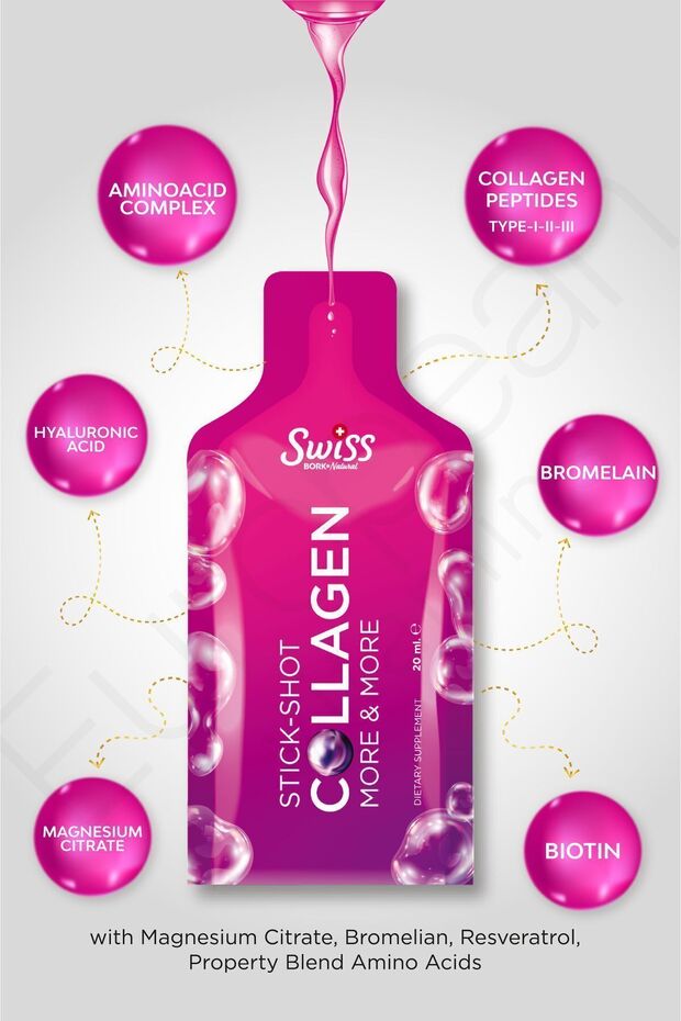 Swiss Bork Natural Hydrolyzed Collagen Stick Shot - Beauty Complex 30x20ml - TryAladdin