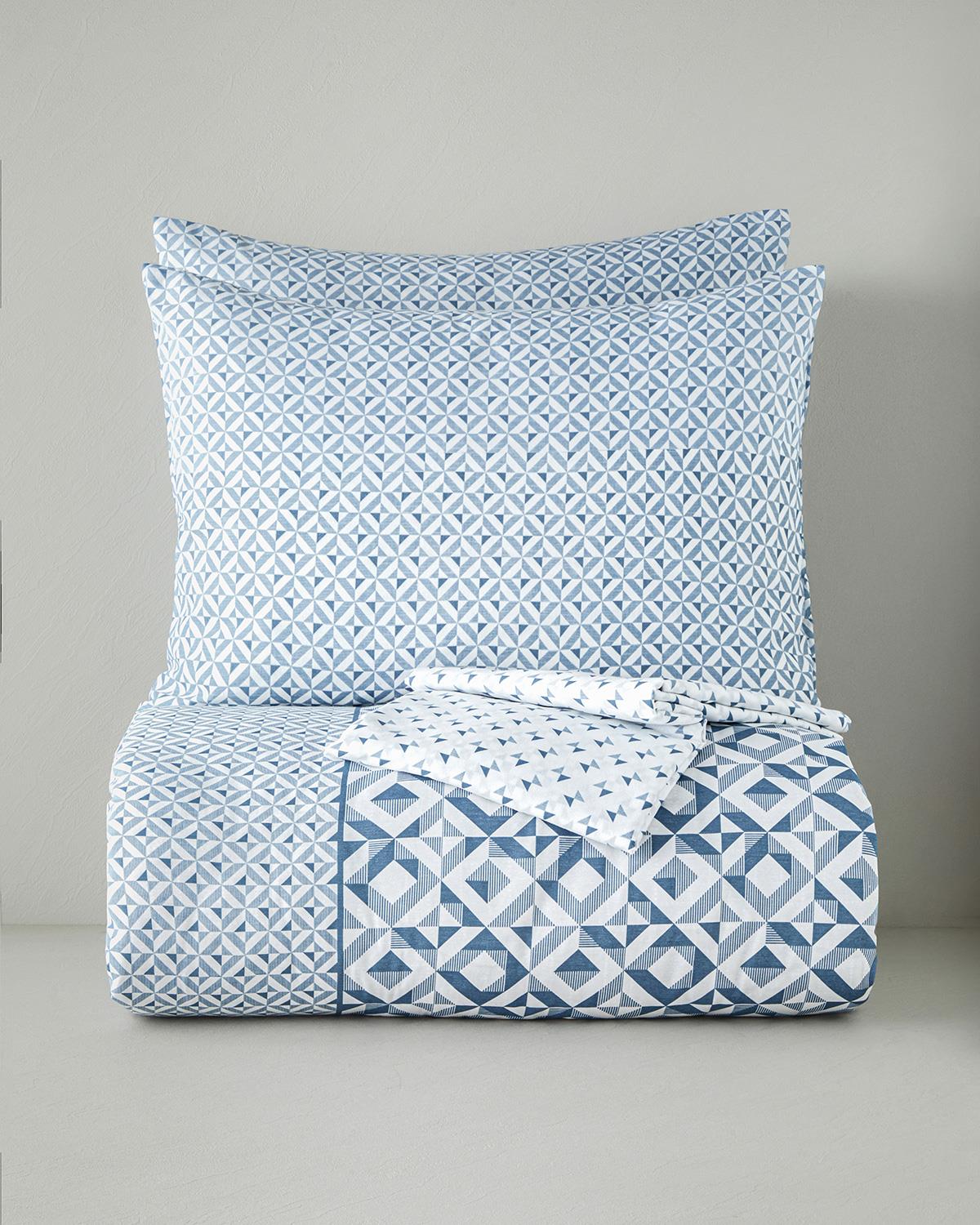 Professional Easy Iron Double Duvet Cover Set   Blue