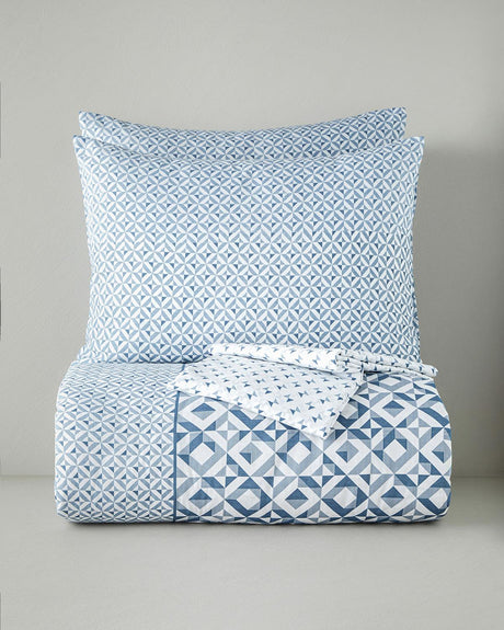 Professional Easy Iron Double Duvet Cover Set   Blue