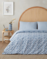 Professional Easy Iron Double Duvet Cover Set   Blue