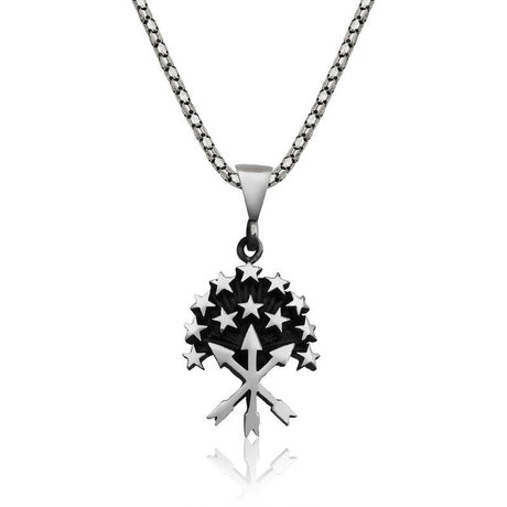 Necklace - Sterling Silver Circassian Star & Arrow Emblem