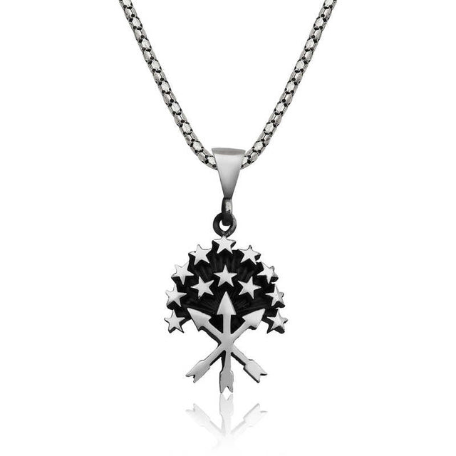 Necklace - Sterling Silver Circassian Star & Arrow Emblem