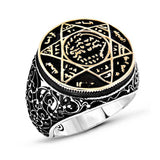 Premium Silver Prophet Solomon Seal Mens Ring