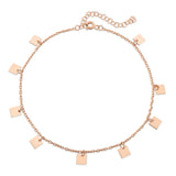 Rose Gold Plated Anklet - Dainty Square Charm Design