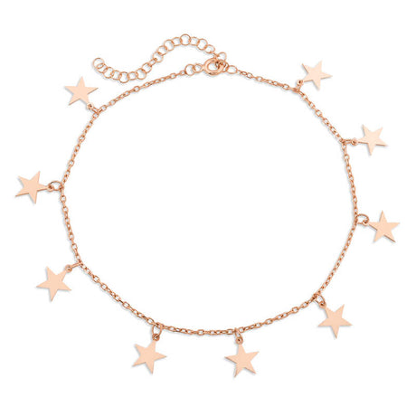 Rose Gold Plated Anklet - Dainty Star Charm Design