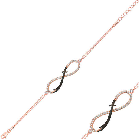 Rose Gold Plated Zircon Infinity Zulfiqar Sword Bracelet