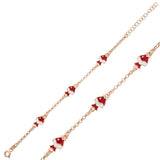 Dainty Rose Gold Plated Silver Fish Charm Children's Bracelet