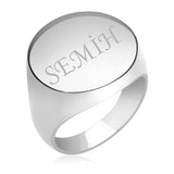 Premium Sterling Silver Personalized Engraved Signet Ring