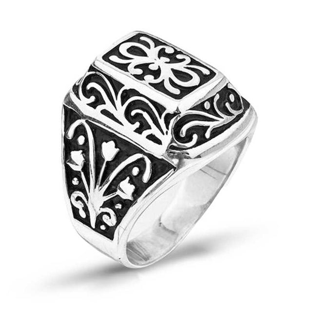 Premium Oxidized Sterling Silver Men's Statement Ring