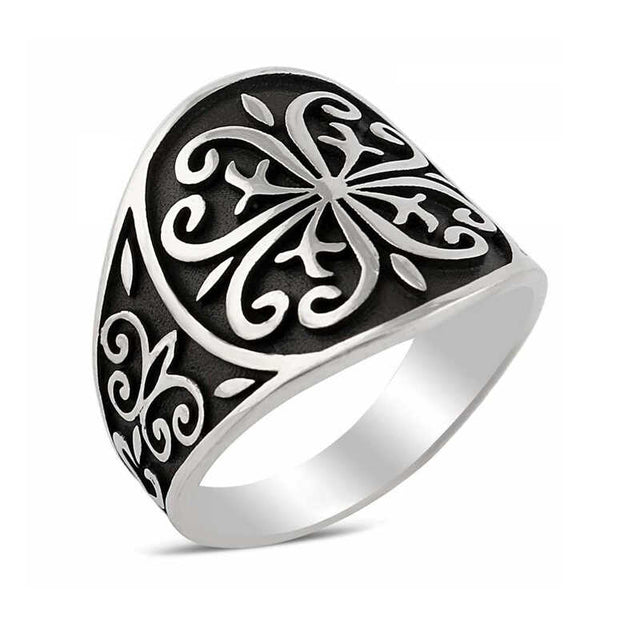 Premium Sterling Silver Turkish Motif Men's Ring