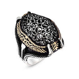 Premium Mens Eagle Claw Silver Ring