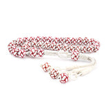 Silver Trabzon Kazaziye Tesbih - Red & White Hand-Woven Prayer Beads