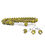 Trabzon Kazaziye Silver Tesbih - Hand-Knotted Yellow & Blue Beads
