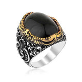 Premium Sterling Silver Black Onyx Men's Ring