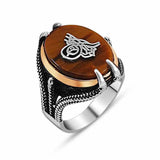 Premium Men's Tiger's Eye Ottoman Tughra Ring