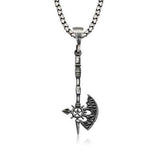 Men's Necklace - Silver-Tone Axe Pendant, Warrior Style