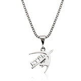Sterling Silver Bozkurt Wolf Bow & Gokturk Script Pendant Necklace