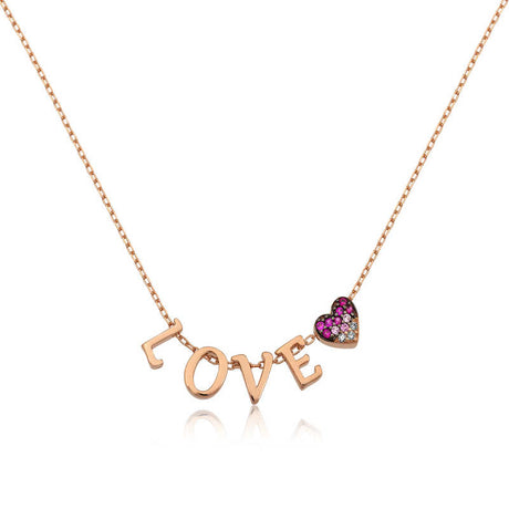 Rose Gold-Tone Love Heart Necklace - Dainty Sentimental Jewelry