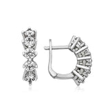 Sterling Silver 5-Stone Drop Earrings - Dazzling Solitaire Line