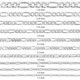 Chaîne de collier - Argent sterling style Figaro classique