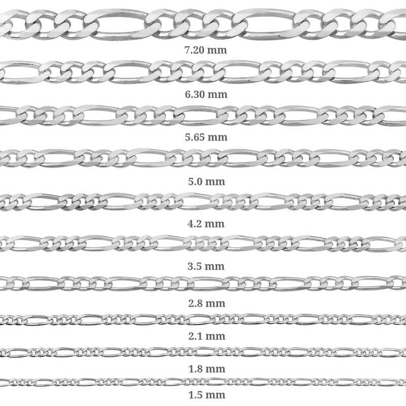 Chaîne de collier - Argent sterling style Figaro classique