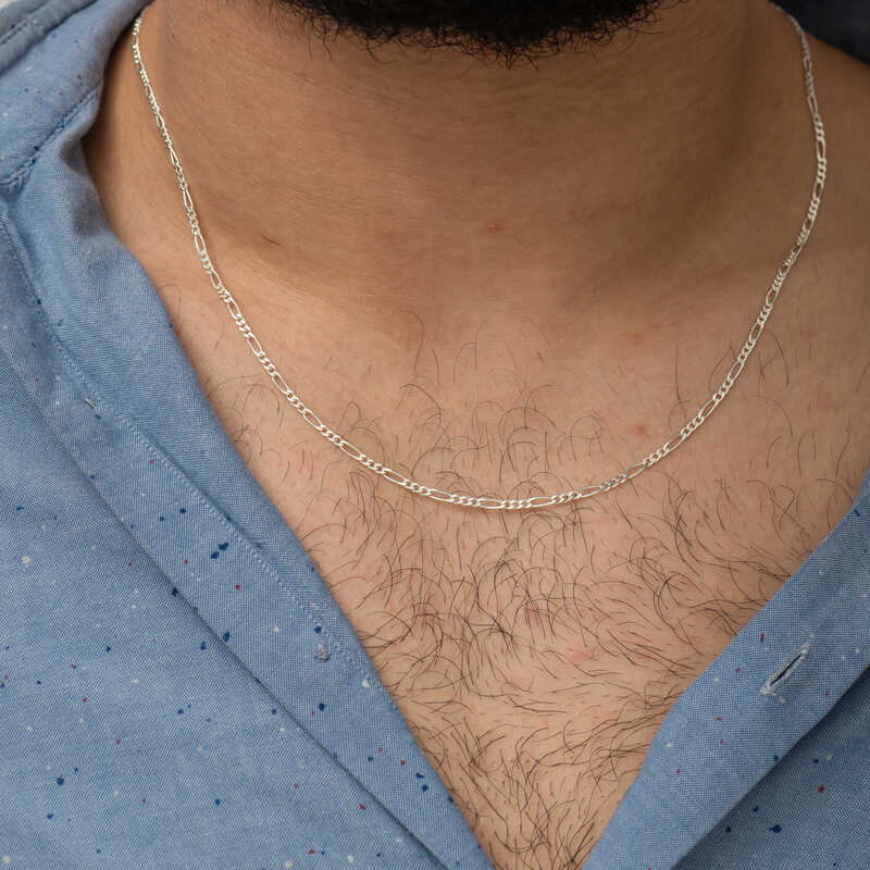 Chaîne de collier - Argent sterling style Figaro classique