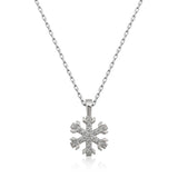 Snowflake Pendant Necklace - Sterling Silver with Dazzling Stones