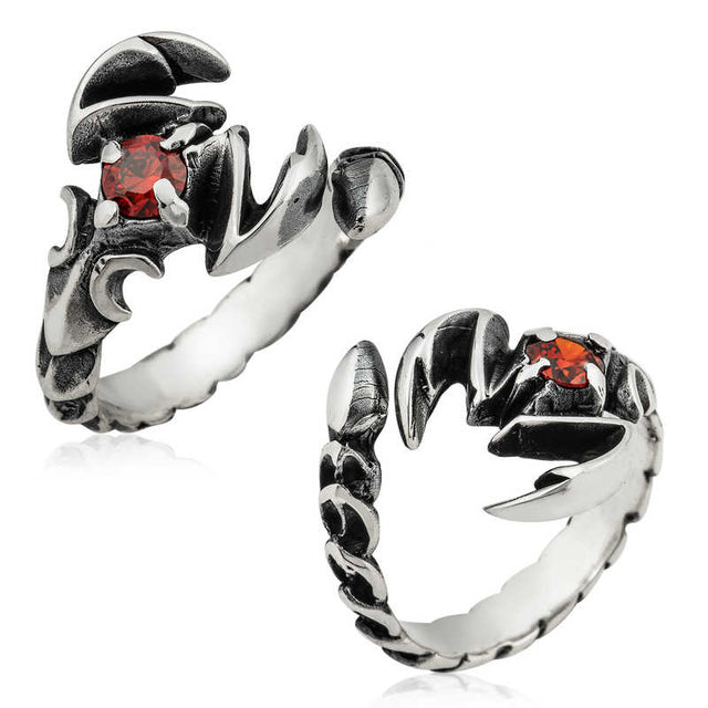 Premium Sterling Silver Adjustable Scorpion Men's Ring