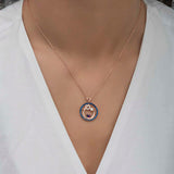 Necklace - Rose Gold Plated Silver Mother & Child Love with Zirconia