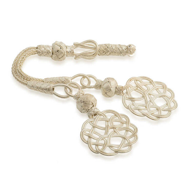 Sterling Silver Tesbih Tassel - Handcrafted Trabzon Kazaziye Knotwork