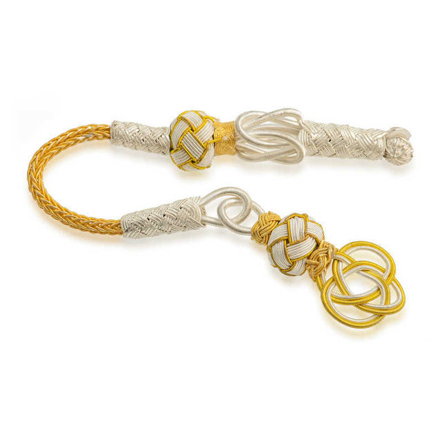 Artisanal Tesbih Tassel - Braided Silver & Gold-Tone Kazaz Design