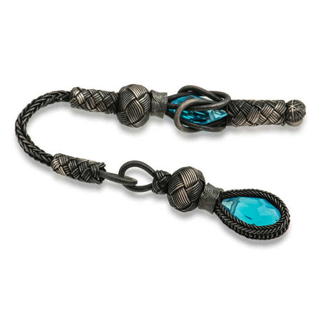 Kazaz Braided Silver Tassel - Zircon Stone Ottoman Charm