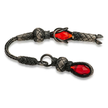 Kazaz Tassel Ornament - 1000 Purity Silver with Red Zircon