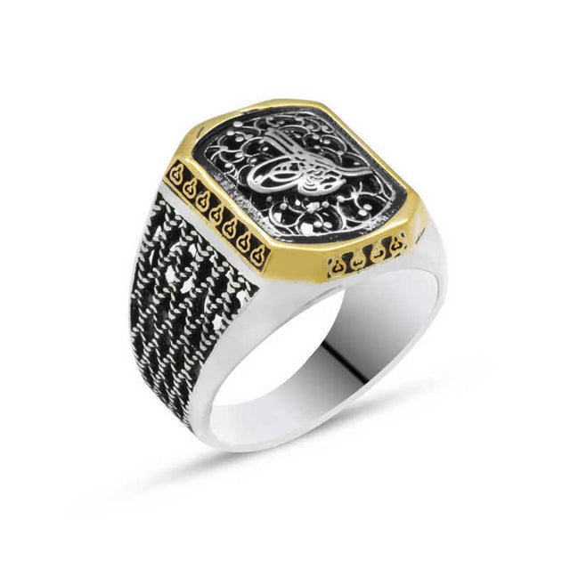 Premium Mens Sterling Silver Ottoman Tughra Ring