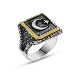 Premium Sterling Silver Turkish Flag Men's Ring