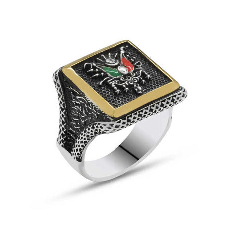 Premium Sterling Silver Ottoman Crest Men's Ring