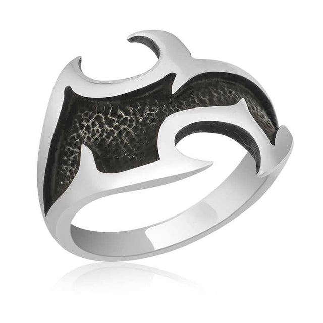 Artisan Oxidized Tribal Silver Men's Ring