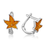 Sterling Silver Kids' Enamel Autumn Leaf Earrings