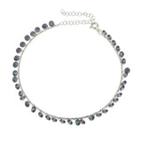 Anklet - Sterling Silver Mystic Topaz Dangle