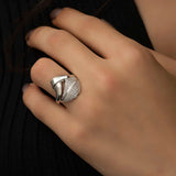 Ring - Sterling Silver Tone Cubic Zirconia Pavé Statement Ring