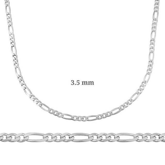 Sterling Silver Figaro Chain Necklace - Timeless Classic Design